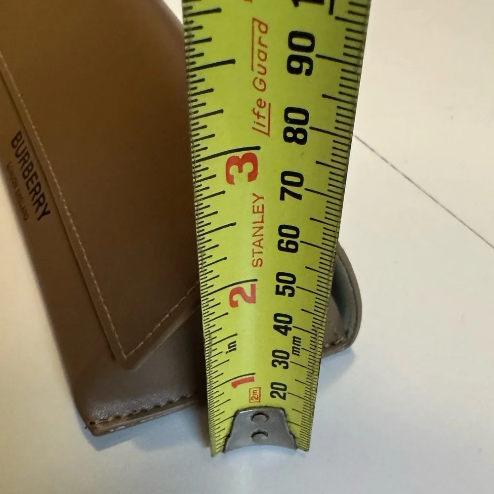Burberry High End Tan Leather Eyeglasses Eyewear Magnetic Hard Case MINTY